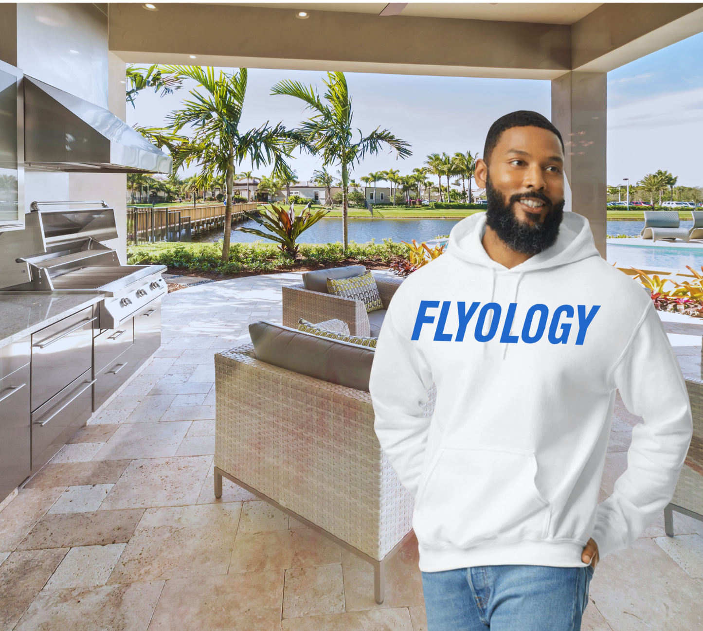 Frequent Flyer Hoodie - chan ge gray mockup